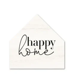 Kirkland's Home Happy Home House Shaped Canvas Art Print- Wall Quotes & Signs