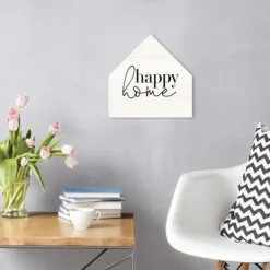 Kirkland's Home Happy Home House Shaped Canvas Art Print- Wall Quotes & Signs