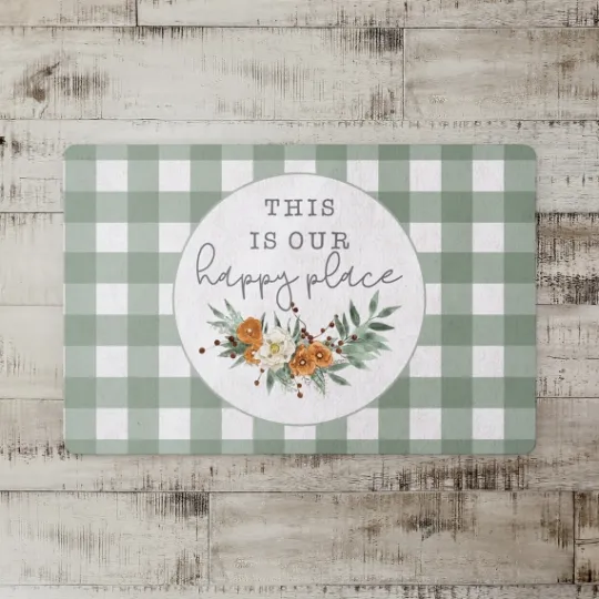Kirkland's Home Happy Place Buffalo Check Kitchen Mat- Kitchen & Floor Mats