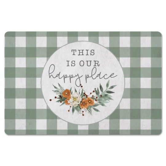 Kirkland's Home Happy Place Buffalo Check Kitchen Mat- Kitchen & Floor Mats