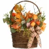 Kirkland's Home Harvest Arrangement In Woven Wall Basket- Arrangements & Greenery