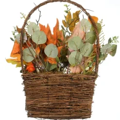 Kirkland's Home Harvest Arrangement In Woven Wall Basket- Arrangements & Greenery