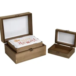 Kirkland's Home Harvest Boxes With Metal Covers, Set Of 3- Decorative Accents