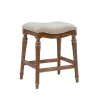 Kirkland's Home Hazelnut Upholstered Curved Seat Counter Stool- Bar Stools & Counter Height Stools