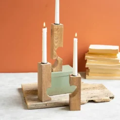 Kirkland's Home Heart Cutout Wood Taper Candle Holders, Set Of 3- Candle Holders