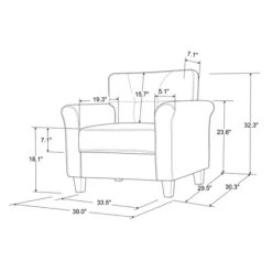 Kirkland's Home Heather Rolled Arms Accent Chair- Accent Chairs