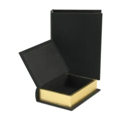 Kirkland's Home Heathered Linen Book Boxes, Set Of 2- Baskets & Boxes