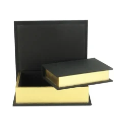 Kirkland's Home Heathered Linen Book Boxes, Set Of 2- Baskets & Boxes