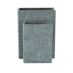 Kirkland's Home Heathered Linen Book Boxes, Set Of 2- Baskets & Boxes
