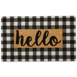 Kirkland's Home Hello Buffalo Check Doormat- Doormats