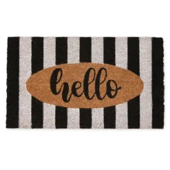 Kirkland's Home Hello Cabana Stripe Coir Doormat- Doormats