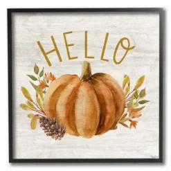 Kirkland's Home Hello Pumpkin Wood Framed Giclee Art Print- Wall Quotes & Signs