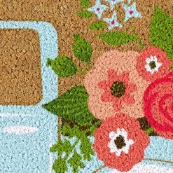 Kirkland's Home Hello Spring Flower Truck Coir Doormat- Doormats