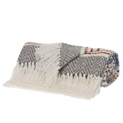 Kirkland's Home Herringbone Multi Striped Throw- Blankets & Throws