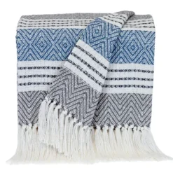 Kirkland's Home Herringbone Multi Striped Throw- Blankets & Throws