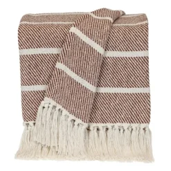 Kirkland's Home Herringbone Striped Throw- Blankets & Throws