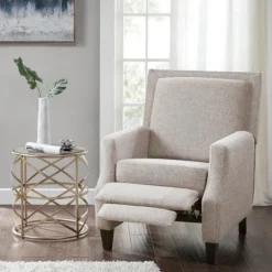Kirkland's Home High Back Nail Head Trim Upholstered Recliner- Accent Chairs