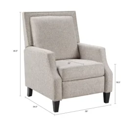 Kirkland's Home High Back Nail Head Trim Upholstered Recliner- Accent Chairs
