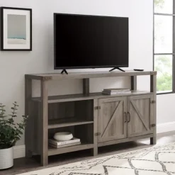 Kirkland's Home Highboy Barn Door Tv Stand- Tv Stands & Media Consoles