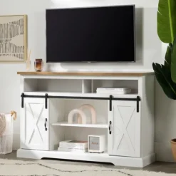 Kirkland's Home Highboy Sliding Barn Door Media Cabinet- Tv Stands & Media Consoles