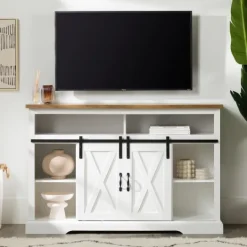 Kirkland's Home Highboy Sliding Barn Door Media Cabinet- Tv Stands & Media Consoles
