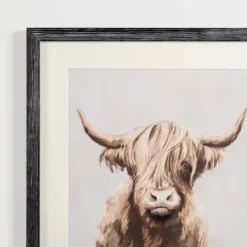 Kirkland's Home Highland Cow Distressed Framed Art Print- Framed Art