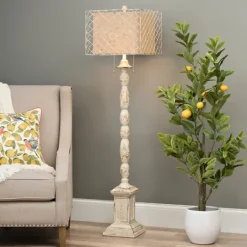 Kirkland's Home Holcomb White Floor Lamp- Floor Lamps