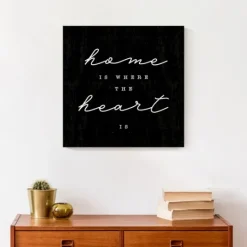 Kirkland's Home Home Is Where The Heart Is Canvas Wall Plaque- Wall Quotes & Signs