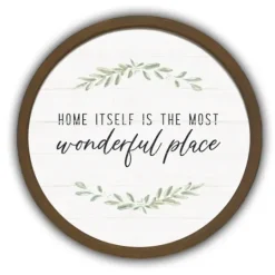 Kirkland's Home Home Is Wonderful Round Framed Plaque- Wall Quotes & Signs