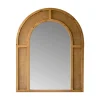 Kirkland's Home Honey Brown Rattan Weave Arched Framed Mirror- Framed Mirrors