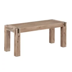 Kirkland's Home Honey Brushed Acacia Wood Rustic Bench- Benches & Ottomans