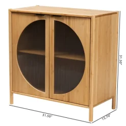 Kirkland's Home Honey Crescent Window 2-Door Cabinet- Cabinets & Sideboards