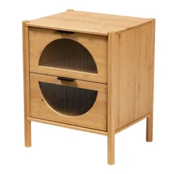 Kirkland's Home Honey Crescent Window 2-Drawer Nightstand- Nightstands