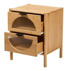 Kirkland's Home Honey Crescent Window 2-Drawer Nightstand- Nightstands