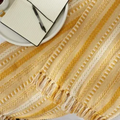 Kirkland's Home Honey Gold Braided Fringe Throw- Blankets & Throws