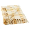 Kirkland's Home Honey Gold Plaid Fringe Throw- Blankets & Throws