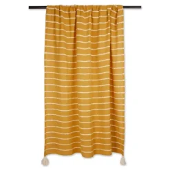Kirkland's Home Honey Gold Slub Stripe Decorative Throw- Blankets & Throws
