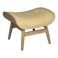 Kirkland's Home Honey Mushroom Leather Ottoman- Benches & Ottomans