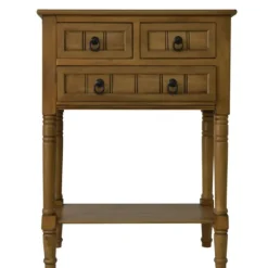 Kirkland's Home Honey Pine 3-Drawer Console Table- Console Tables