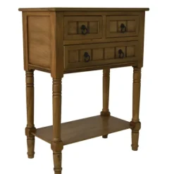 Kirkland's Home Honey Pine 3-Drawer Console Table- Console Tables