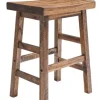 Kirkland's Home Honey Saddle Seat Wood Counter Stool- Bar Stools & Counter Height Stools