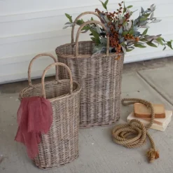 Kirkland's Home Honey Wicker Tall Oval Baskets, Set Of 2- Baskets & Boxes