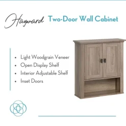 Kirkland's Home Honey Woodgrain Wall-Mounted Cabinet- Shelves