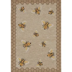Kirkland's Home Honeycomb Bees Outdoor Area Rug, 5X7- Outdoor Rugs