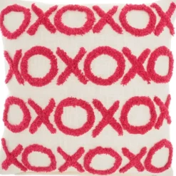 Kirkland's Home Hot Pink Tufted Xoxo Pillow- Pillows