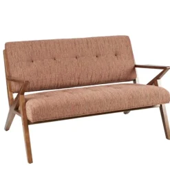 Kirkland's Home Hues Rockwood Pecan Finish Loveseat- Sofas & Loveseats