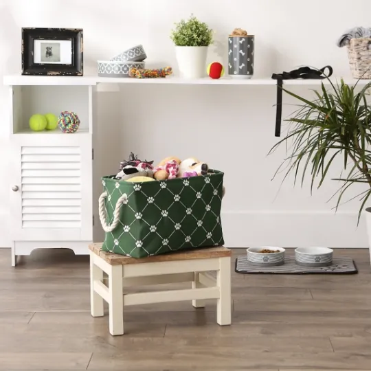 Kirkland's Home Hunter Trellis Paw Print Storage Basket, 14 In.- Baskets & Boxes
