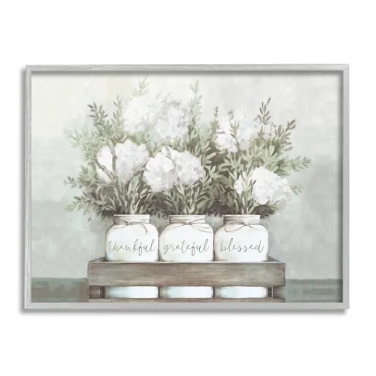 Kirkland's Home Hydrangea Bouquets Framed Wood Wall Plaque- Framed Art