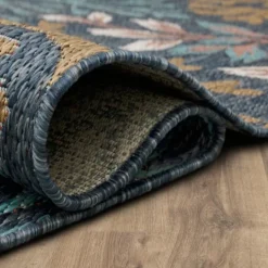 Kirkland's Home Ikat Coral Sea Blue Outdoor Area Rug, 5X7- Outdoor Rugs