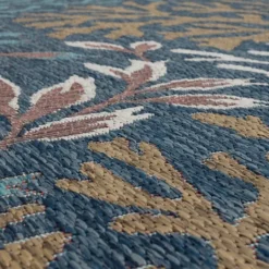 Kirkland's Home Ikat Coral Sea Blue Outdoor Area Rug, 5X7- Outdoor Rugs